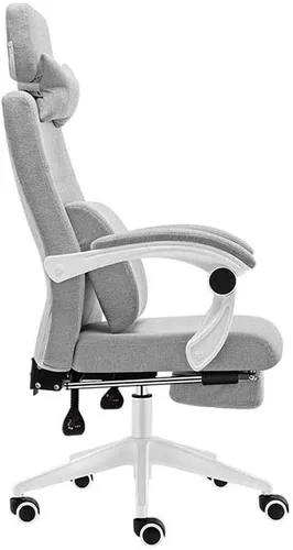 Vista 3 de Silla de ocio de moda minimalista Silla de computadora Silla giratoria Silla de oficina de algodón y lino