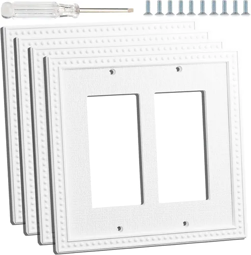 Vista 6 de Cubiertas para interruptores de luz, cubiertas de salida de tamaño mediano, cubiertas de placa de pared decorativas/GFCI, material de fibra de bambú