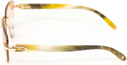 Vista 4 de Street Knitted Gafas de sol Buffs de Hip Hop con montura dorada naranja melocotón degradado tinte Hip Hop para hombre, Naranja