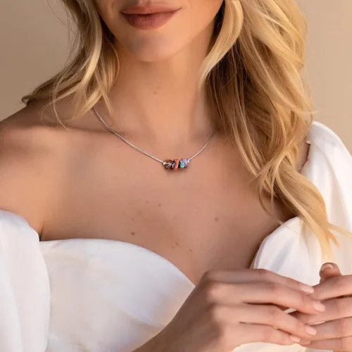 Vista 3 de MJartoria Gargantilla y pulsera de piedra natural con signo del zodiaco para mujer, collar de cristales, pulsera de horóscopo, piedras preciosas