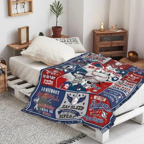 Vista 3 de Regalos de béisbol, regalos de béisbol para niños de 8 a 12 años, manta de béisbol, regalos de entrenador de béisbol, manta de regalo temático