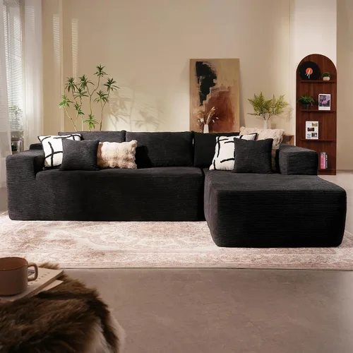Vista 13 de HOOOWOOO Cloud - Sofás seccionales para sala de estar, sofá modular sin montaje, 110 x 79 pulgadas, de pana afelpada, juego de sofá grande
