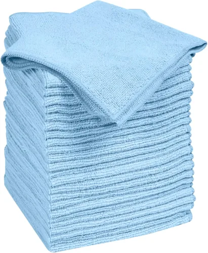 Vista 9 de Quickie Paño de limpieza de microfibra de 14 x 14 pulgadas, azul, paquete de 12, toalla/limpiaparabrisas multiusos para limpieza en interiores