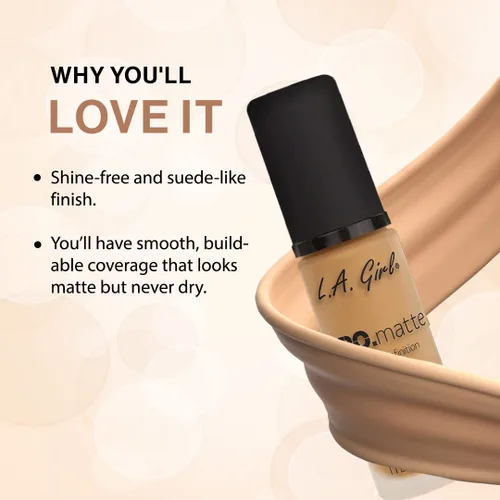 Vista 2 de L.A. Girl PRO.Matte Foundation, Sand GLM678 (Paquete de 2)