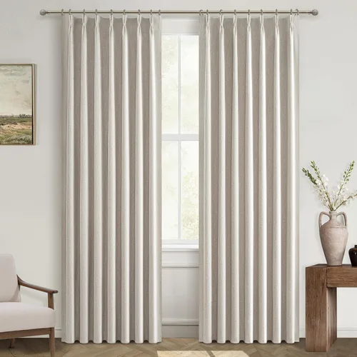Vista 34 de Cortinas y Drapeados Modernos con Pliegues Pellizco Rosa Bebé de 84 Pulgadas de Largo, Juego de 2 Paneles para Sala de Estar, Cortina de Ventana