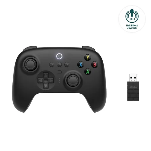 Vista 2 de 8Bitdo Ultimate 2.4G Wireless Controller, Hall Effect Joystick Update, Gaming Controller with Charging Dock for PC, Android, Steam Deck & Apple