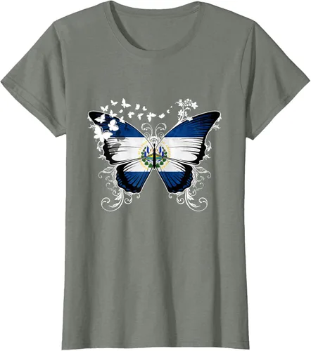 Vista 18 de Camiseta Salvadoreña Bandera El Salvador, Negro