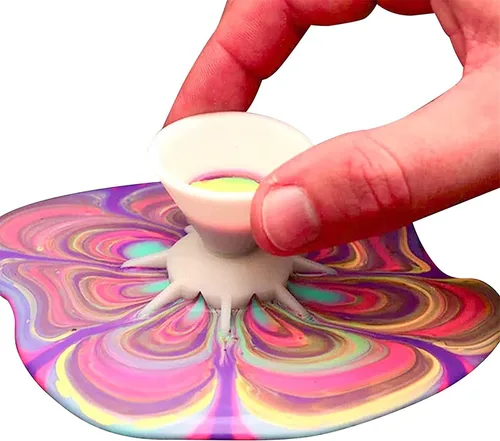 Vista 8 de Taza dividida para verter pintura, mini embudo dividido de 7 patas, mini embudo para verter flores, pintura de bricolaje, embudo para verter