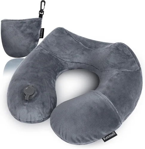 Vista 17 de Keemall Almohada de Cuello de Coche Inflable, Almohada de Reposacabezas de Coche Inflable Suave para Asiento de Conducción con Correa Ajustable