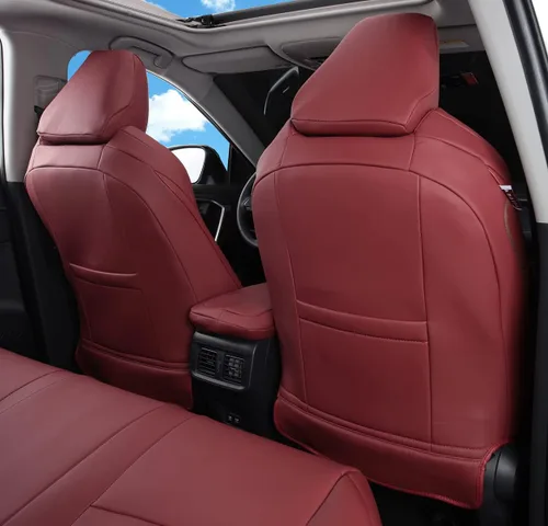 Vista 52 de Fundas de asiento RAV4 de ajuste personalizado, piel sintética impermeable para Toyota RAV4 2013-2018 (beige)