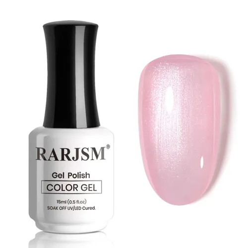 Vista 40 de RARJSM Esmalte de uñas en gel color albaricoque, dorado con brillantina, neutro, transparente, color nude, esmalte de gel para remojar para remojar