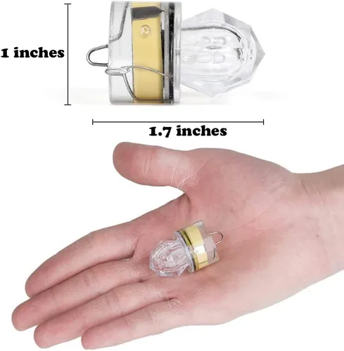 Vista 6 de Paquete de 10 luces LED de caída profunda de pesca, luces LED estroboscópicas intermitentes de colores, luz de pesca subacuática, atractantes