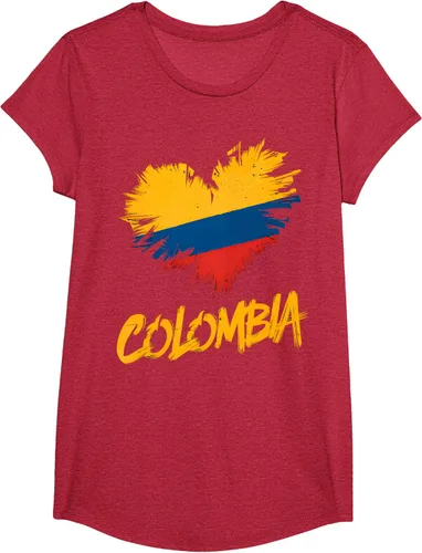 Vista 60 de Camiseta con la bandera del corazón de Colombia