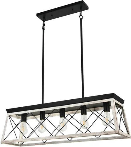 Vista 14 de Luupyia Lámpara de techo de granja de 2 luces, montaje semiempotrado, luz de techo blanca, rectangular, iluminación rústica, granja, pasillo