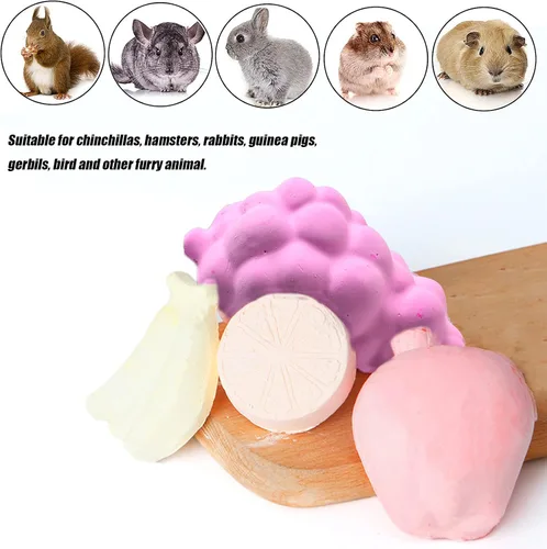 Vista 3 de Tfwadmx Bloque de lava para masticar, juguetes para moler dientes, bloque de lava para mascotas, piedra de calcio para chinchilla, hámster, ratón