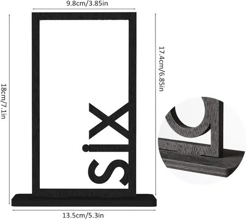 Vista 3 de DAOLA Números de mesa de madera del 1 al 10 – Letreros de números de mesa de boda con soporte, perfectos para eventos de fiesta y recepción