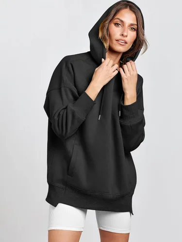 Vista 8 de ANRABESS Sudaderas con capucha de gran tamaño para mujer, sudadera de forro polar 2024, trajes de moda para adolescentes y niñas
