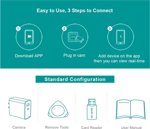 Vista 7 de TOQI 4K Cámaras inalámbricas Mini pequeña toma de pared de seguridad WiFi cámara interior para seguridad del hogar 【Actualizado】 (CAM) no soporta 5G