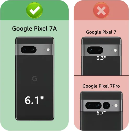 Vista 2 de XcaseBar Funda tipo cartera para Google Pixel 7A con cremallera y tarjetero de crédito [bloqueo RFID], funda de piel sintética con tapa