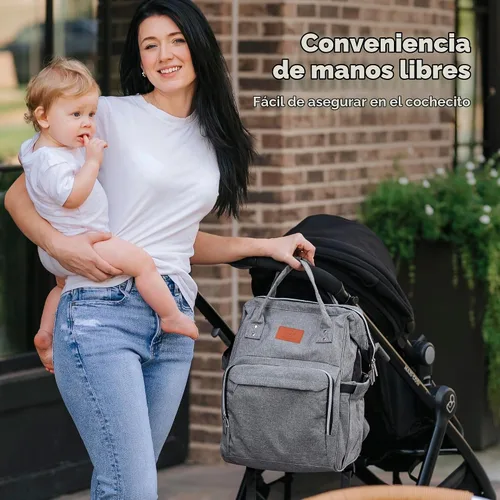 Vista 6 de KeaBabies - Mochila pañalera grande impermeable para viajes