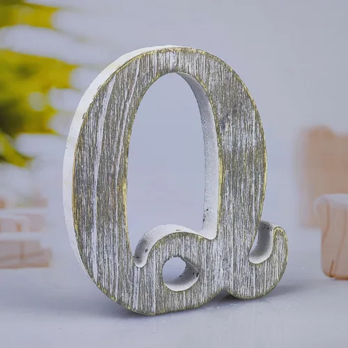 Vista 17 de Letras de madera rústica sin terminar de 6 pulgadas para decoración de pared, letras decorativas de pie en rodajas, decoración de tablero