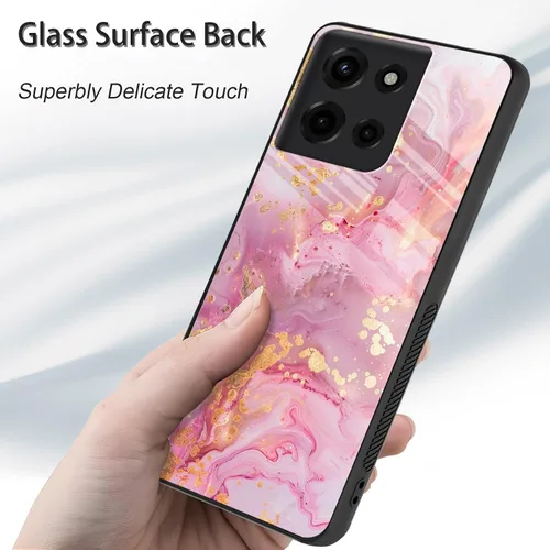 Vista 131 de Funda para Motorola Moto Edge 2022, cubierta trasera de vidrio templado con protector de pantalla, funda protectora a prueba de golpes para Motorola