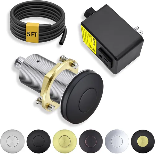Vista 17 de BESTILL Kit de interruptor de aire para eliminación de basura - Certificado UL, botón de interruptor superior de fregadero sin cable para triturador