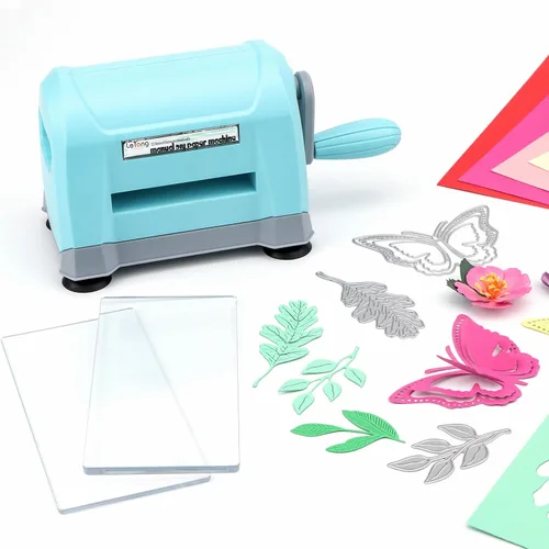 Vista 5 de BAOFALI Mini máquina de troquelado manual; máquina portátil de troquelado y estampado en relieve para bricolaje, troquelado, tarjetas de papel
