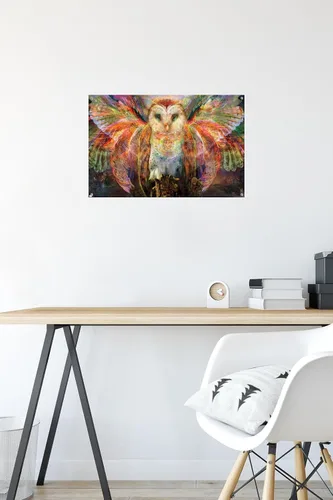 Vista 6 de Trends International Jumbie - Owl Wall Poster, 14.72" x 22.37", Premium Poster & Push Pin Bundle