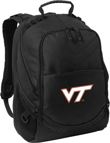 Vista 9 de Broad Bay Mochila Virginia Tech Logotipo oficial de VT Hokies, sección acolchada para computadora portátil, tela de nailon 600D de primera calidad