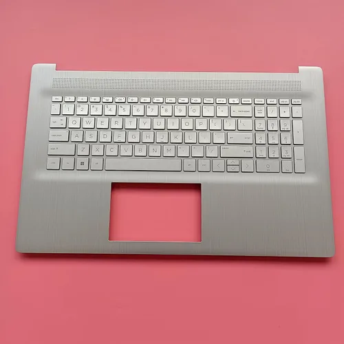 Vista 8 de Reemplazo de la caja superior del ordenador portátil Palmrest retroiluminado parte del montaje del teclado para HP 17-CN 17-CP17T-CN 17Z-CP