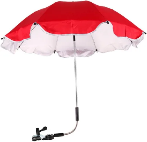 Vista 12 de Paraguas para sombrilla y sombrilla, cubierta de toldo de lluvia para cochecito de bebé, silla de ruedas, protección contra rayos UV Rosado