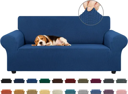Vista 9 de KEKUOU Funda elástica para sofá biplaza, funda de sofá para sofá de 2 cojines (55-78 pulgadas), protector de muebles con parte inferior elástica