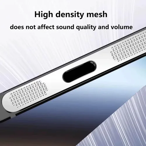 Vista 2 de para iPhone 16 Pro Max Auricular Parlante Malla Anti Polvo Adhesiva Cubierta - 5 PIEZAS / Negro