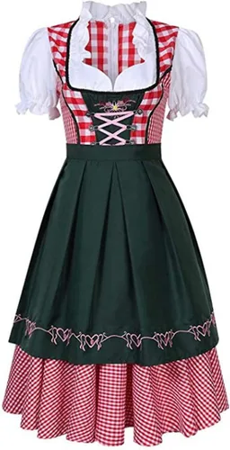 Vista 4 de DESKABLY Halloween Costumes for Women 2023 Ruffle Short Sleeve Sexy Deep V Neck Dress Maid Ethnic Elastic Waist Mini Skirt