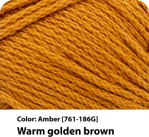 Vista 2 de Lion Brand Yarn - Hilo ligero 24/7 de algodón para tejer, hacer ganchillo y manualidades, Ámbar, paquete de 1 Light Worsted 100% Mercerized Cotton
