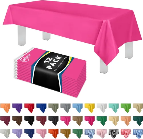 Vista 53 de Mantel de plástico de alta calidad - 54 in. x 108 pulgadas. Grandipity - Mantel rectangular (6 y 12 unidades), Agua (Aqua)