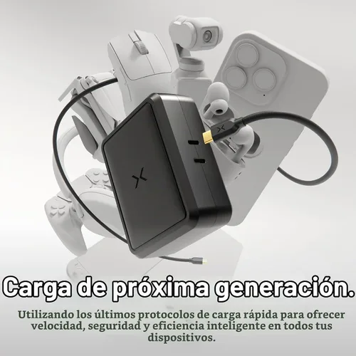 Vista 2 de NOCO XGrid X140: Cargador USB-C de 140W – Adaptador de corriente GaN de doble puerto con PD 3.1, QC 5.0 y PPS – Carga rápida con distribución