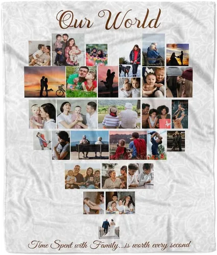 Vista 35 de Manta de collage de fotos personalizada, manta de boda. Manta de forro polar suave y acogedora, manta de fotos personalizada. Regalo para boda