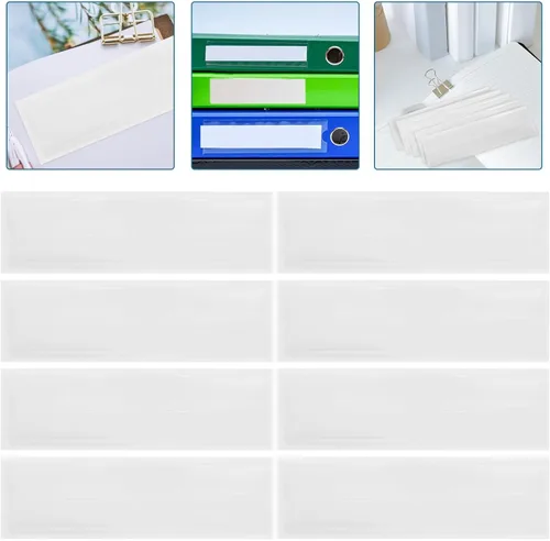 Vista 8 de 20pcs PVC Adhesive File Label Sleeve Holder for Folder Index Tabs