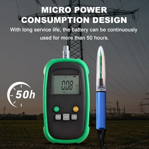 Vista 4 de TES12A Gauss Tesla Tester Digital Gauss Meter Surface Magnetic Field Meters Metal Probe Guassmeter with NS Function