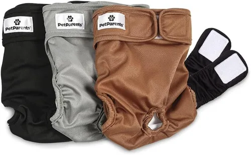 Vista 17 de [Usado] Pet Parents - Pañales lavables para perros (3 unidades), pañales duraderos y de alta calidad para machos y hembras