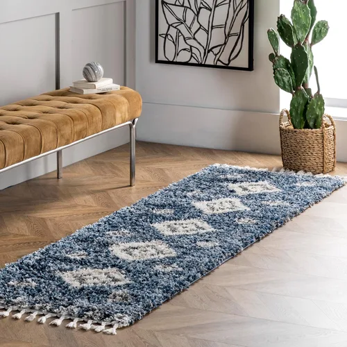 Vista 17 de nuLOOM Transitional Regina Shag - Alfombra decorativa, 3 x 5, color azul