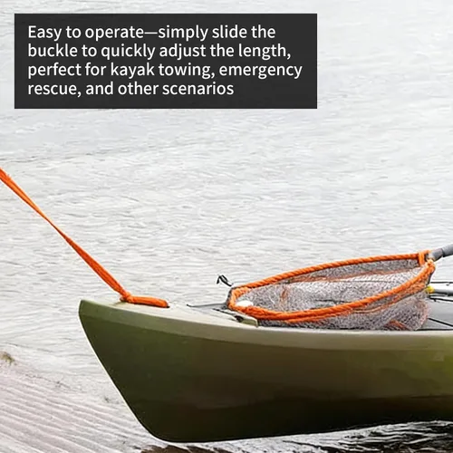 Vista 5 de Cuerda de remolque para kayak, correa de asistencia de pie, asas de arrastre de canoa, cuerda de tracción SUP, accesorios de kayak, mango