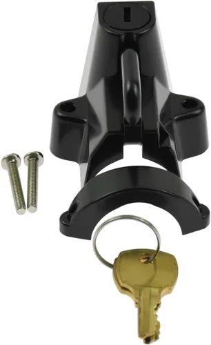 Vista 2 de Kit de bloqueo de seguridad para casco de motocicleta para tubos de 7/8" a 1 1/4" de diámetro para Harley Chrome (negro)
