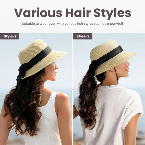 Vista 5 de Verabella - Sombreros de sol para mujer ligeros, plegables y fáciles de empacar para playa, FPU 50+
