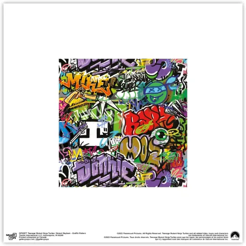 Vista 9 de Trends International Gallery Pops Nickelodeon Teenage Mutant Ninja Turtles: Mutant Mayhem - Arte de pared con patrón de graffiti, versión enmarcada