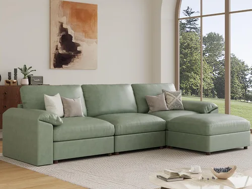 Vista 27 de EASE MOOSE Sofá modular seccional, sofá en forma de U para sala de estar Beige