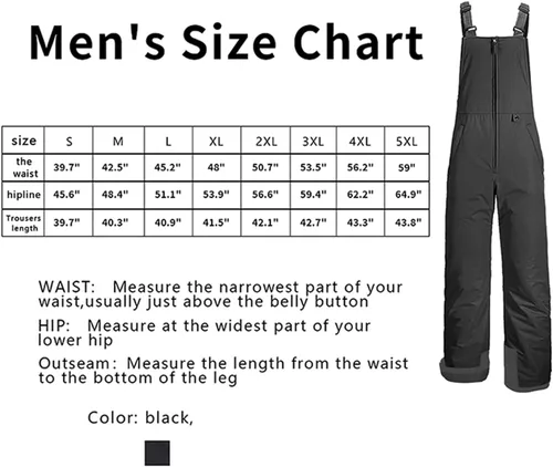 Vista 5 de Overol con peto de esquí para hombre, impermeable, con aislamiento, para snowboard, esquí, con bolsillo