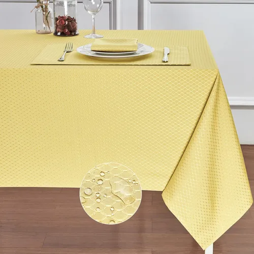 Vista 25 de Mantel redondo de poliéster resistente al agua y las manchas, lavable, mantel de tela para mesa de cocina y comedor